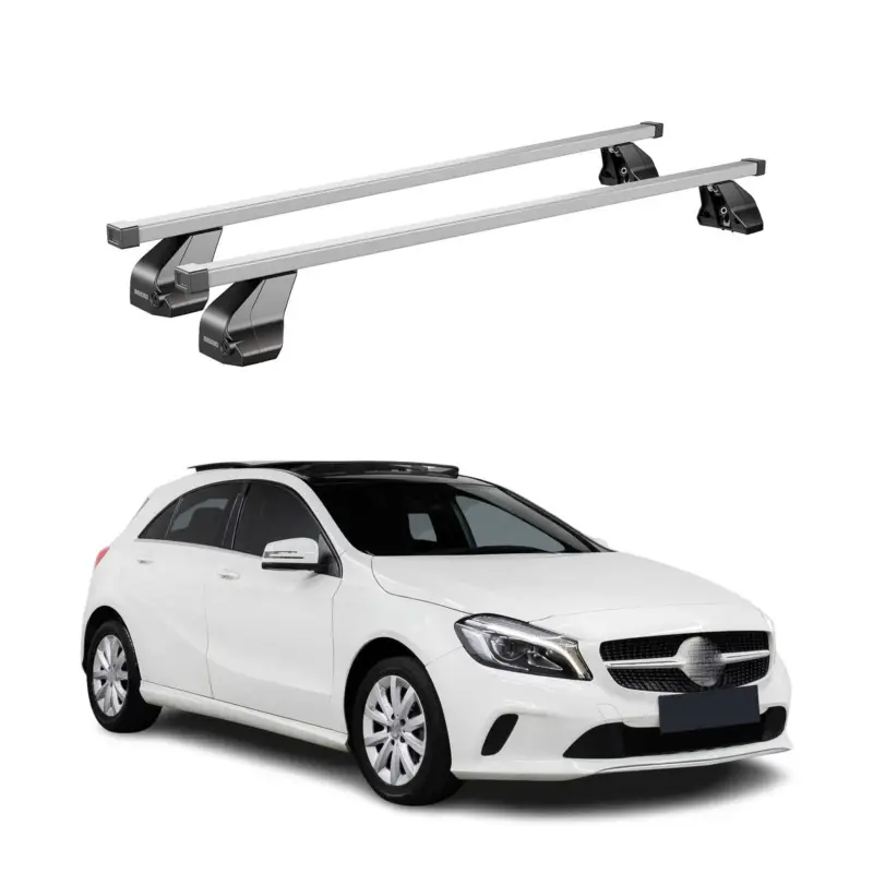 Knallerangebot Menabo Dachträger für Mercedes A Klasse W176 2012-2018 75kg Stahl Silber 2x