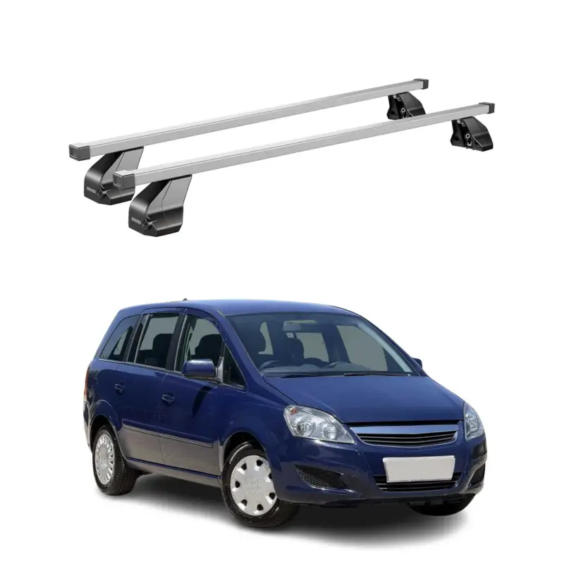Menabo Dachträger Grundtäger für Opel Zafira B 2005-2008 Pre-FL 75kg Silber 2x Billig