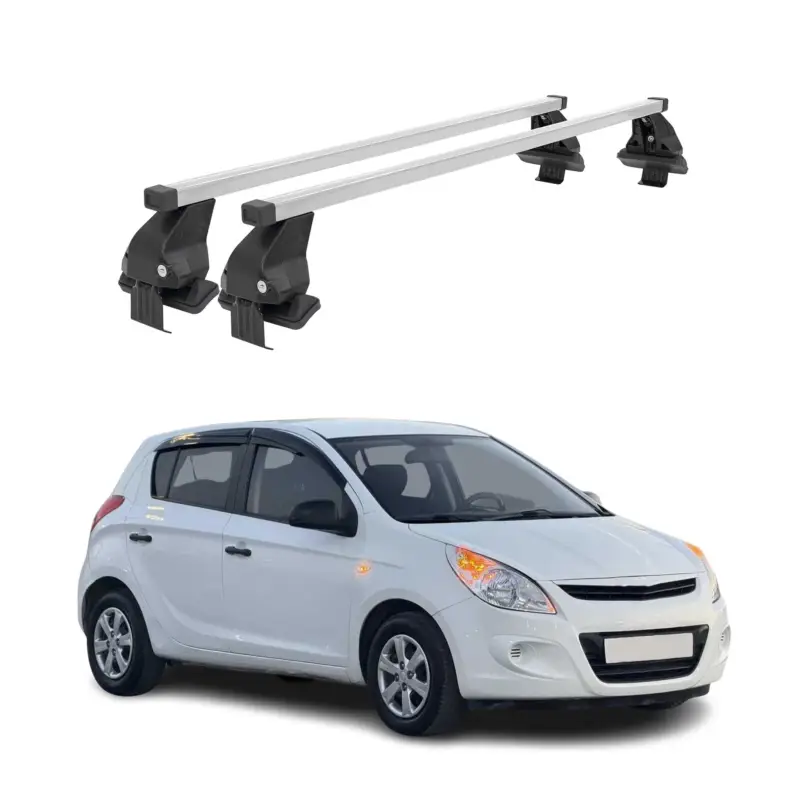 Garantierte Lieferung Menabo Dachträger Grundtäger für Hyundai i20 2008-2014 50kg Stahl Silber 2 tlg