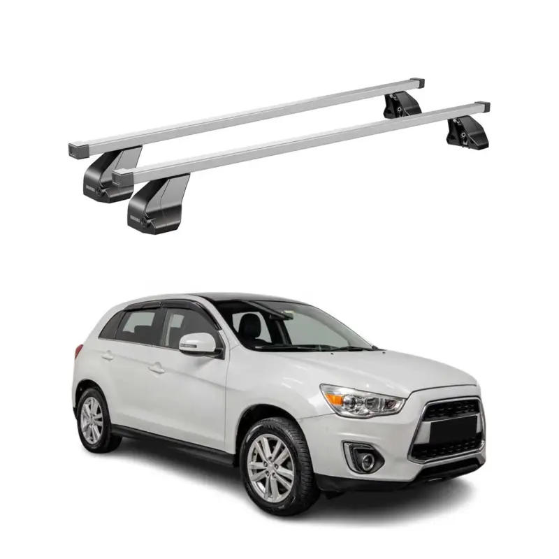 Menabo Dachträger Grundtäger für Mitsubishi ASX 2010-2019 75kg Stahl Silber 2x Preiswert