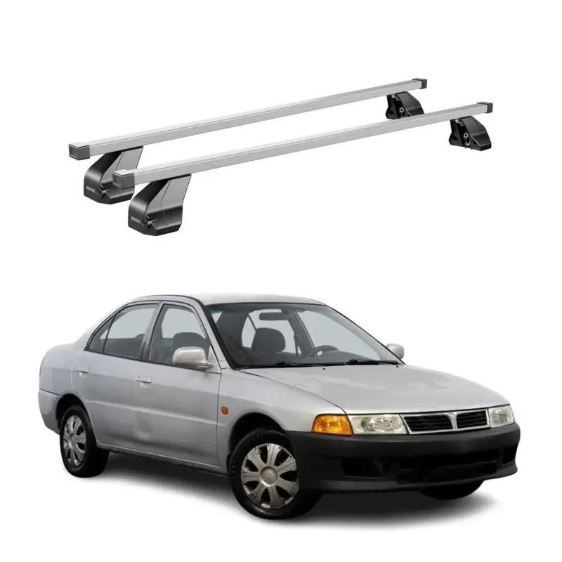 Meistverkauft Menabo Dachträger Grundtäger für Mitsubishi Lancer 1995-2000 75kg Stahl Grau 2x