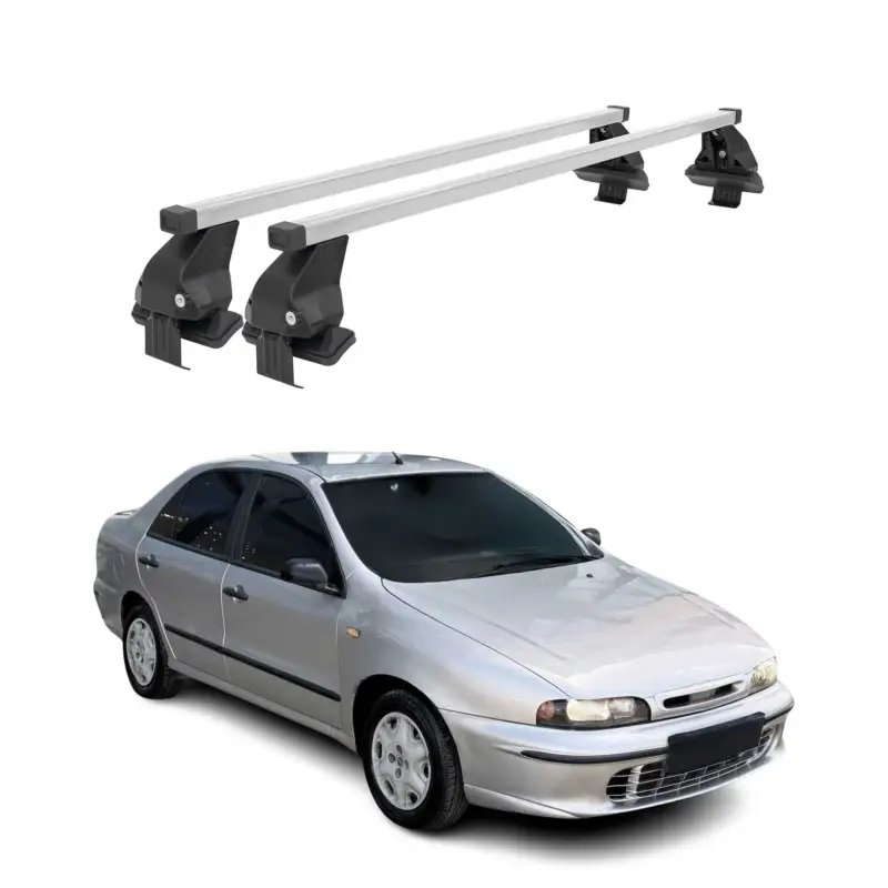 Highlight Menabo Dachträger Grundtäger für Fiat Marea 1996-2003 50kg Stahl Silber 2 tlg