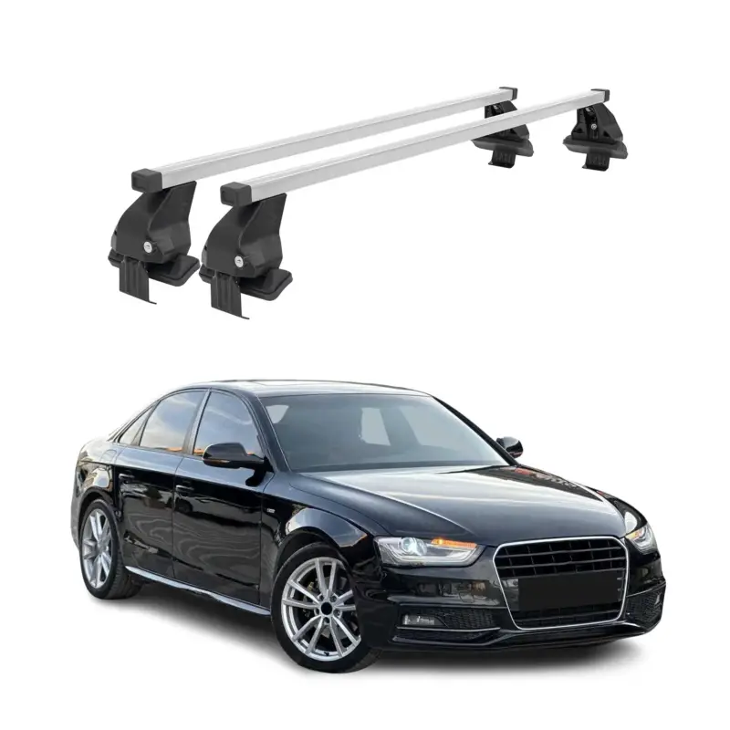 Neuheit Menabo Dachträger für Audi A4 B8 Limo 2008-2012 Pere-FL 50kg Stahl Silber 2x