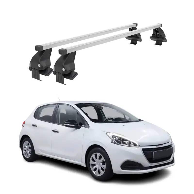 Aktuell Menabo Dachträger Grundtäger für Peugeot 208 2012-2015 Pre-FL 50kg Stahl Grau 2x