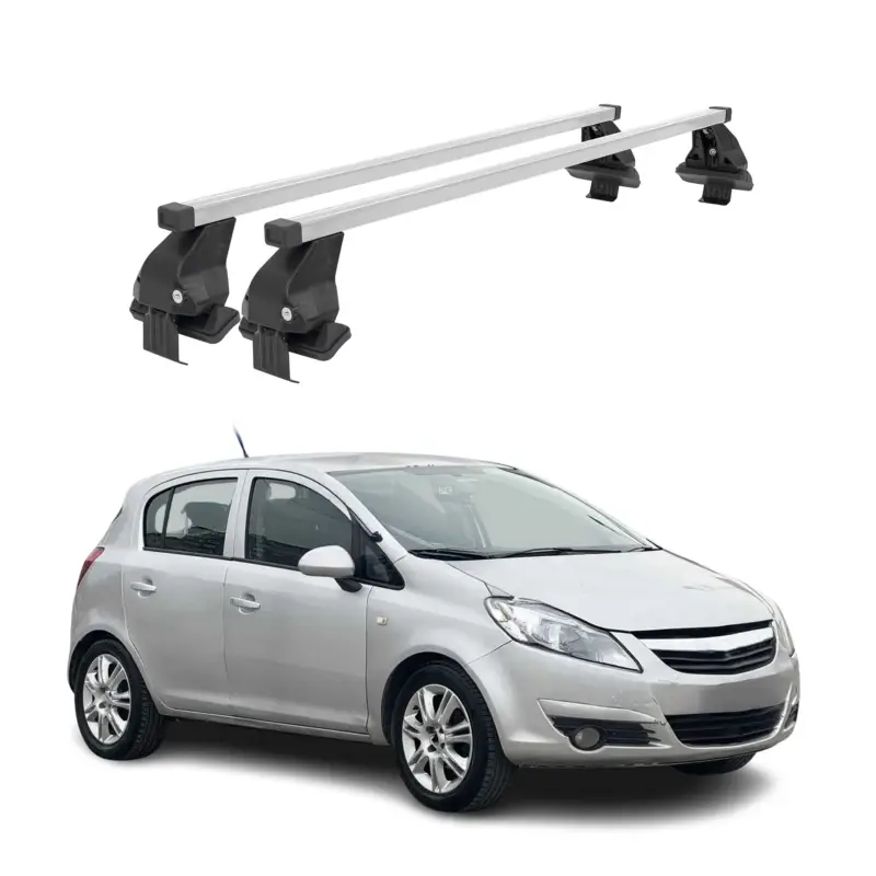 Menabo Dachträger für Opel Corsa D 2006-2010 Pre-FL 3tür 50kg Stahl Silber 2x Günstig