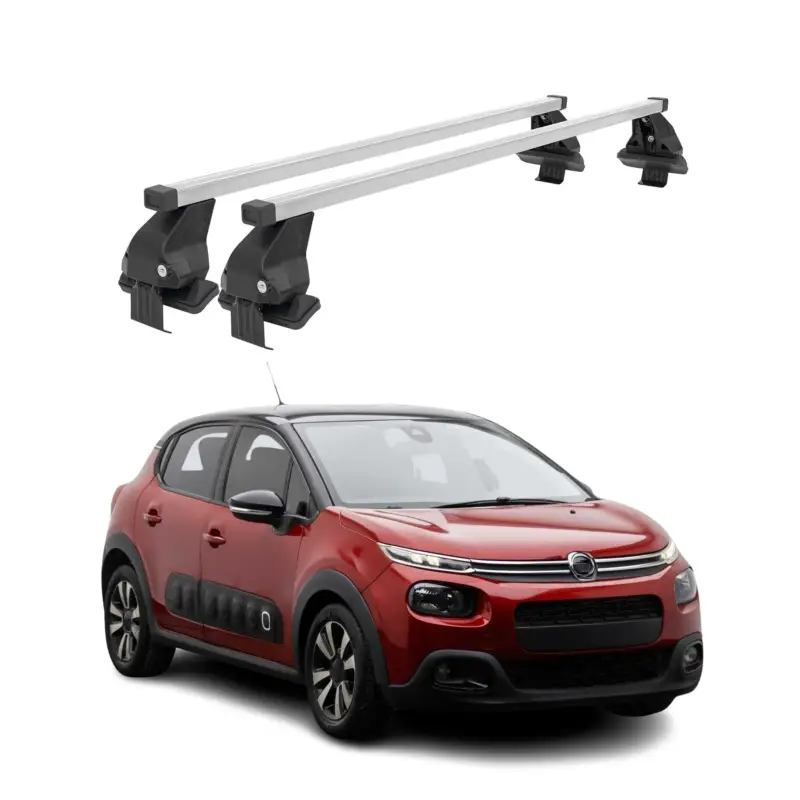 Aktuell Menabo Dachträger Grundtäger für Citroen C3 2016-2024 50kg Stahl Silber 2 tlg