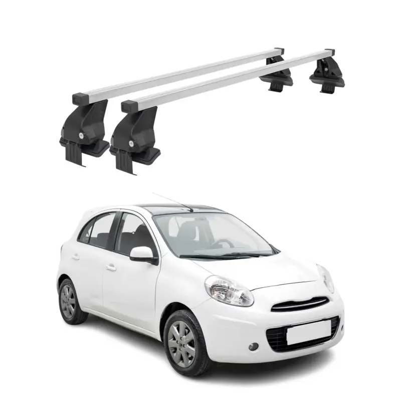 Finale Aktion Menabo Dachträger Grundtäger für Nissan Micra 2010-2017 50kg Stahl Silber 2 tlg