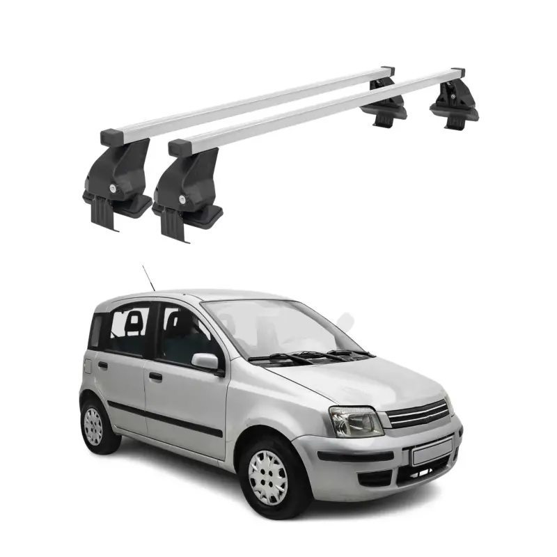 Zertifiziert Menabo Dachträger Grundtäger für Fiat Panda 2003-2012 50kg Stahl Silber 2 tlg