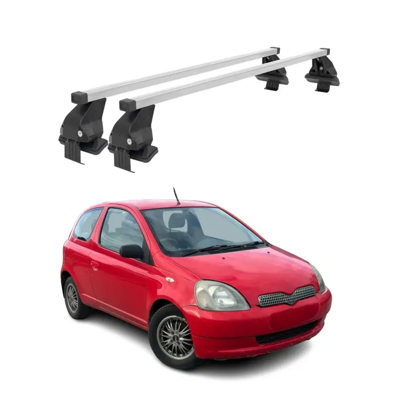 Top-Angebot Menabo Dachträger Grundtäger für Toyota Yaris 1999-2005 50kg Stahl Silber 2 tlg