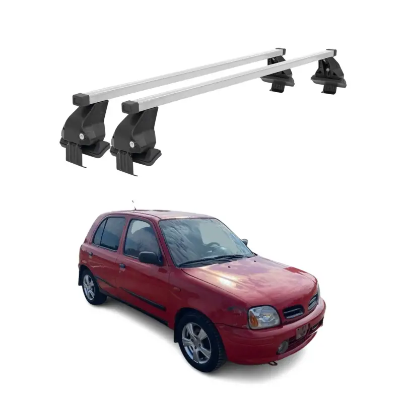 Menabo Dachträger Grundtäger für Nissan Micra 1992-2003 5tür 50kg Stahl Grau 2x Sonderaktion