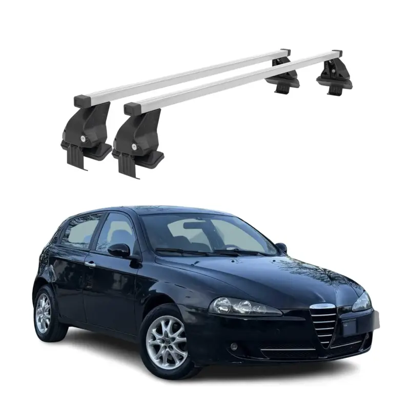 Top-Seller Menabo Dachträger Grundtäger für Alfa Romeo 147 3tür 2000-2010 50kg Stahl Silber