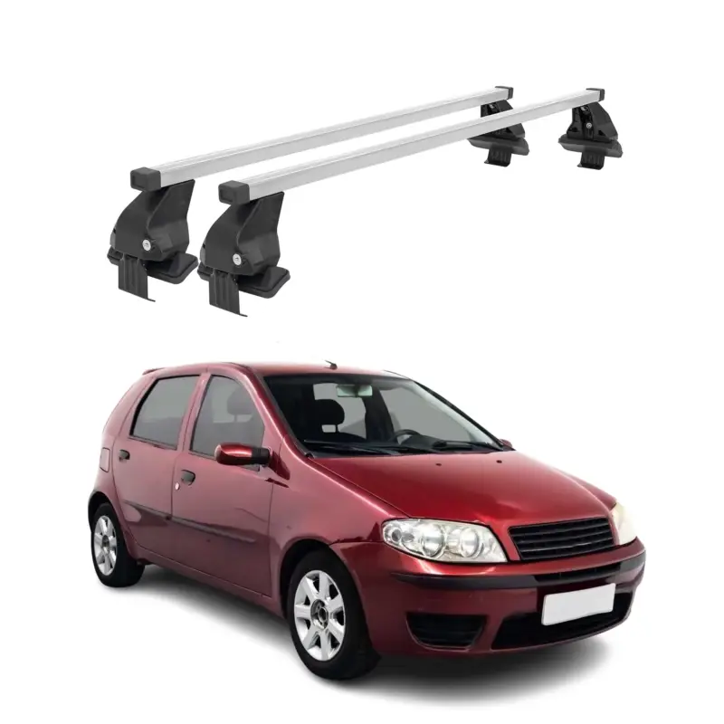 Menabo Dachträger Grundtäger für Fiat Punto 1999-2007 50kg Stahl Silber 2 tlg Markenware