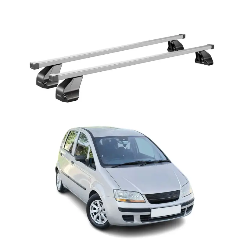 Rabatt Menabo Dachträger Grundtäger für Fiat Idea 2003-2012 75kg Stahl Silber 2 tlg