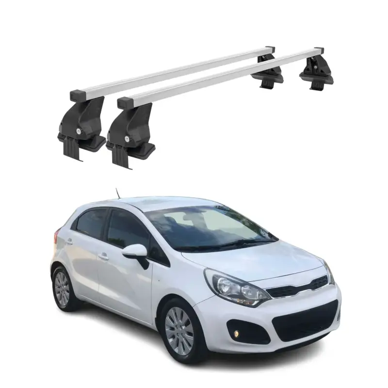 Begrenztes Angebot Menabo Dachträger Grundtäger für Kia Rio Schrägheck 2011-2017 50kg Stahl Grau 2x