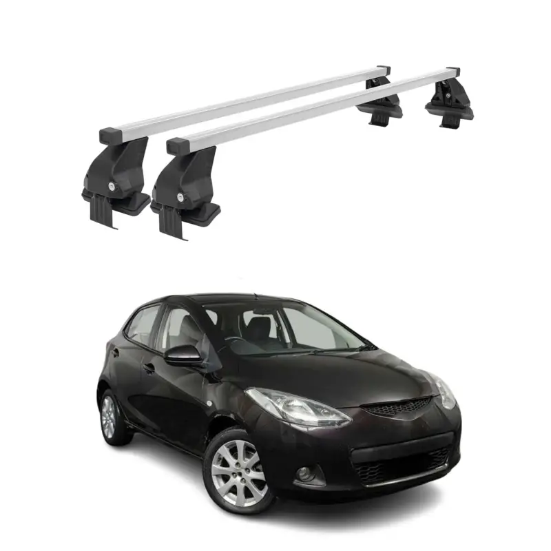 Knallerangebot Menabo Dachträger Grundtäger für Mazda 2 2007-2014 50kg Stahl Silber 2 tlg