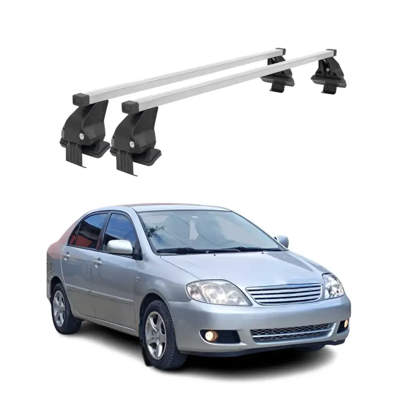 Versand Am Gleichen Tag Menabo Dachträger für Toyota Corolla E12 Limo 2002-2019 50kg Stahl Silber 2x