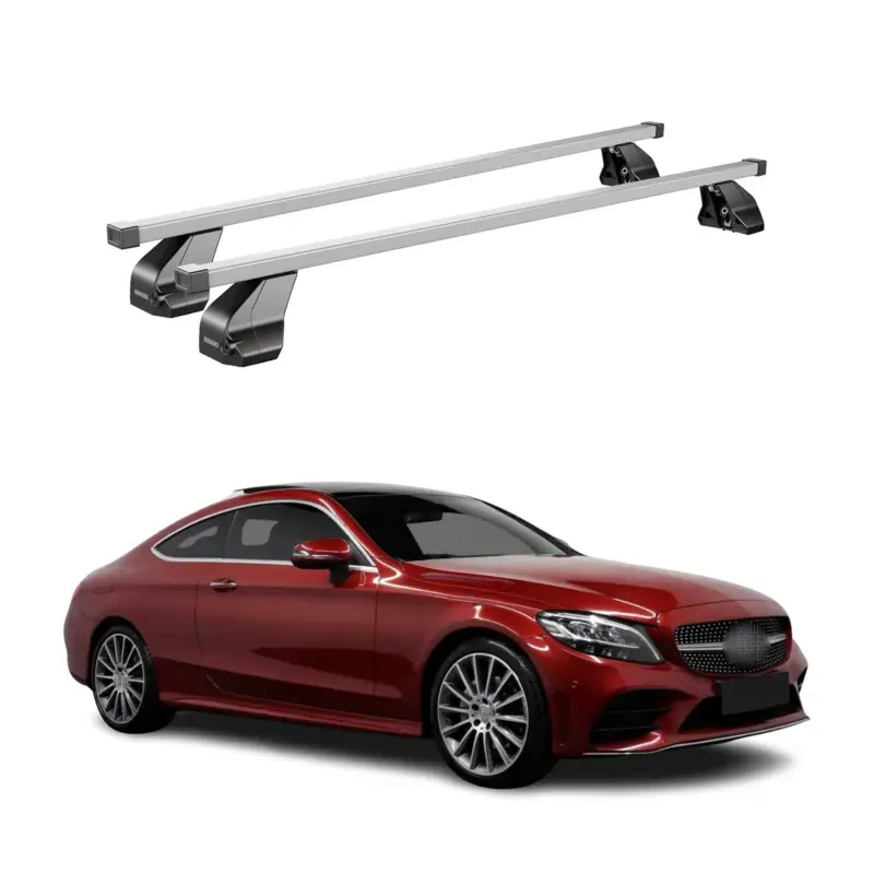 Menabo Dachträger für Mercedes C Klasse C205 Coupe 2016-2023 75kg Stahl Grau 2x Neue Kollektion