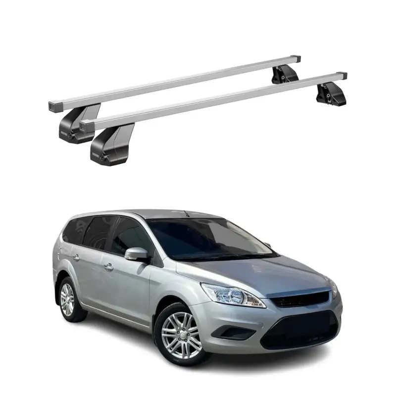 Echt Menabo Dachträger Grundtäger für Ford Focus Turnier 2004-2011 75kg Stahl Grau 2x