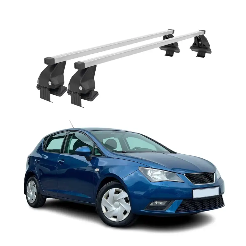 Menabo Dachträger für Seat Ibiza mk4 SportCoupé 2008-2017 50kg Stahl Silber 2x Zertifiziert