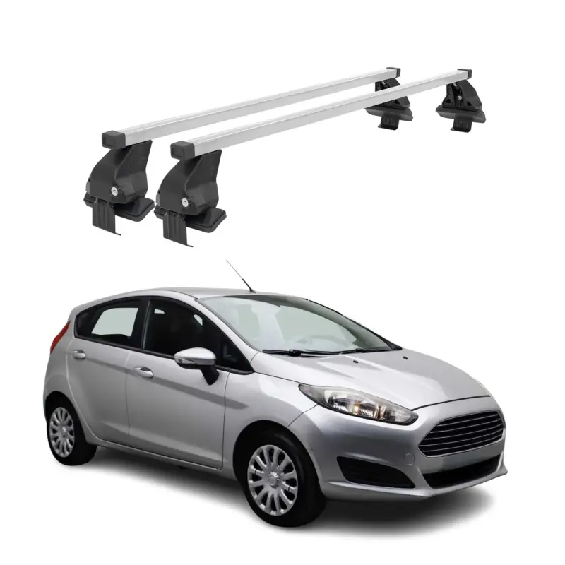 Menabo Dachträger Grundtäger für Ford Fiesta 2013-2017 50kg Stahl Silber 2 tlg Neue Ware