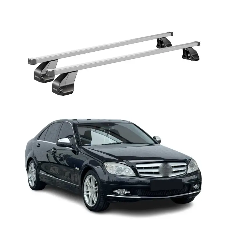 Aktuell Menabo Dachträger für Mercedes C Klasse W204 Limo 2007-2014 75kg Stahl Silber 2x