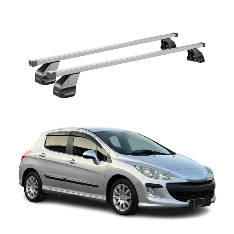 Menabo Dachträger Grundtäger für Peugeot 308 2007-2013 75kg Stahl Silber 2 tlg Bestseller