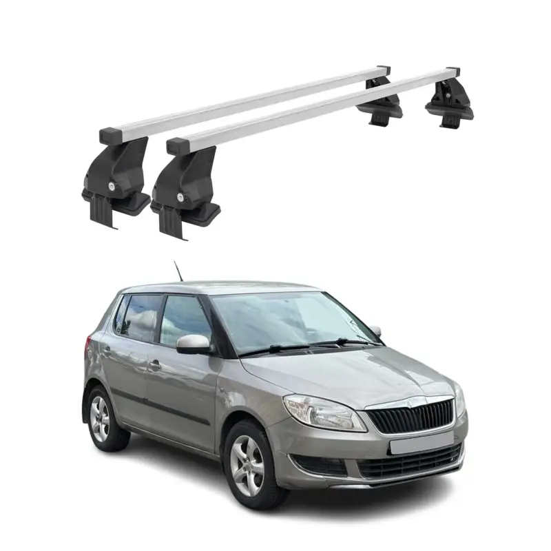Ausverkauf Menabo Dachträger Grundtäger für Skoda Fabia mk2 2007-2014 50kg Stahl Silber 2x