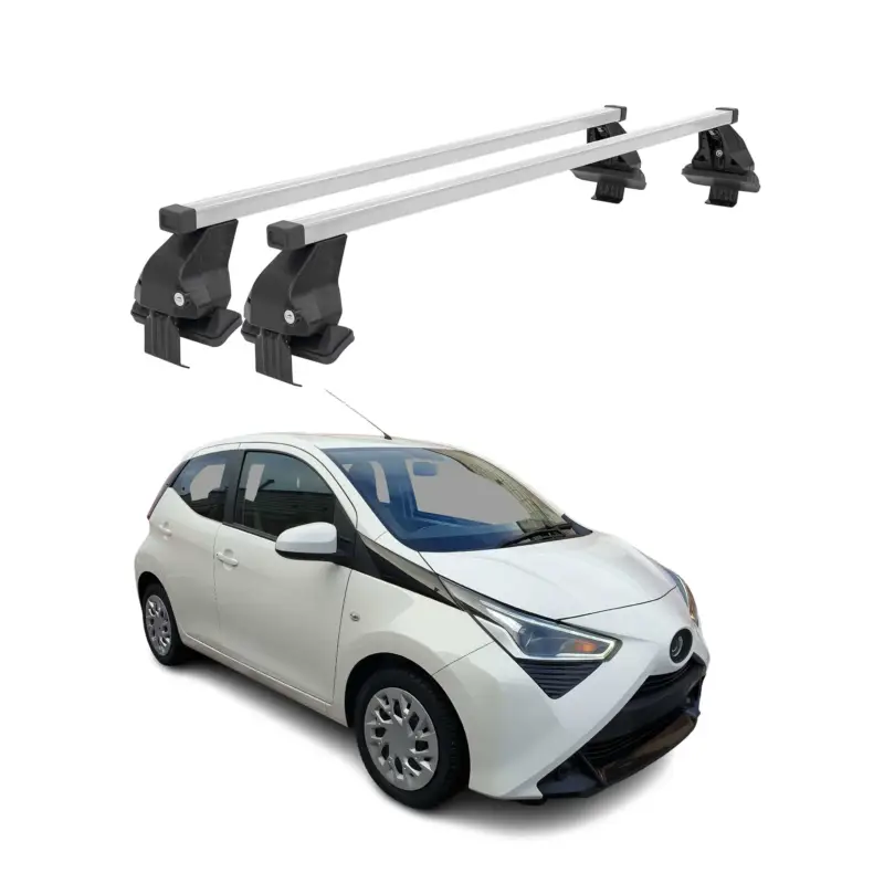Top-Seller Menabo Dachträger Grundtäger für Toyota Aygo 2014-2022 50kg Stahl Silber 2 tlg
