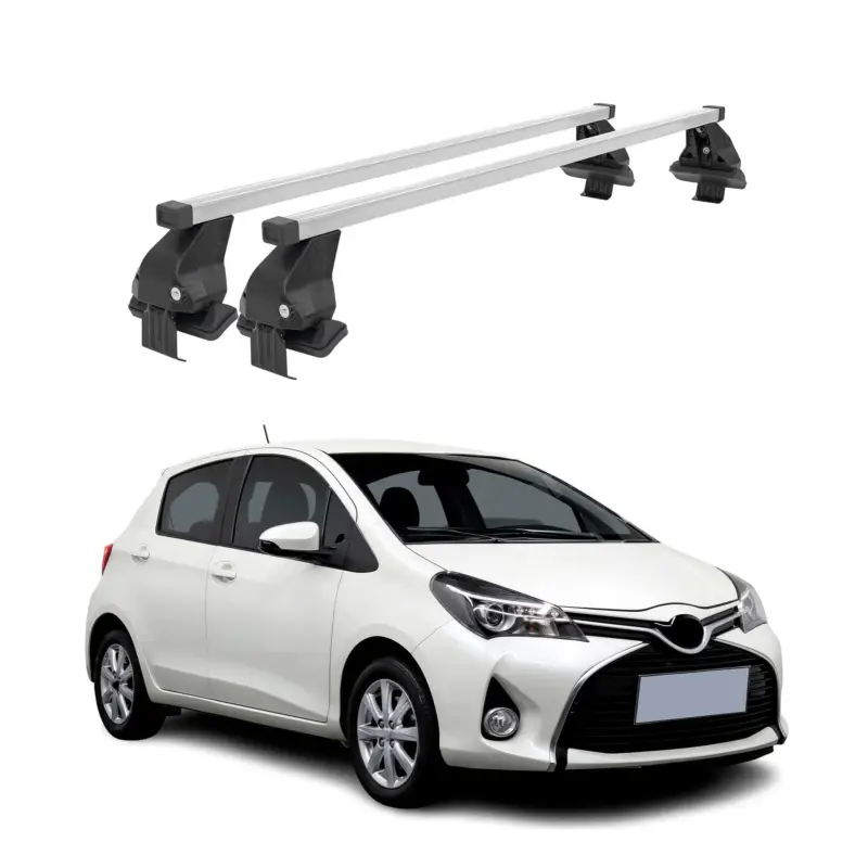 Günstig Menabo Dachträger Grundtäger für Toyota Yaris 2011-2019 50kg Stahl Silber 2 tlg