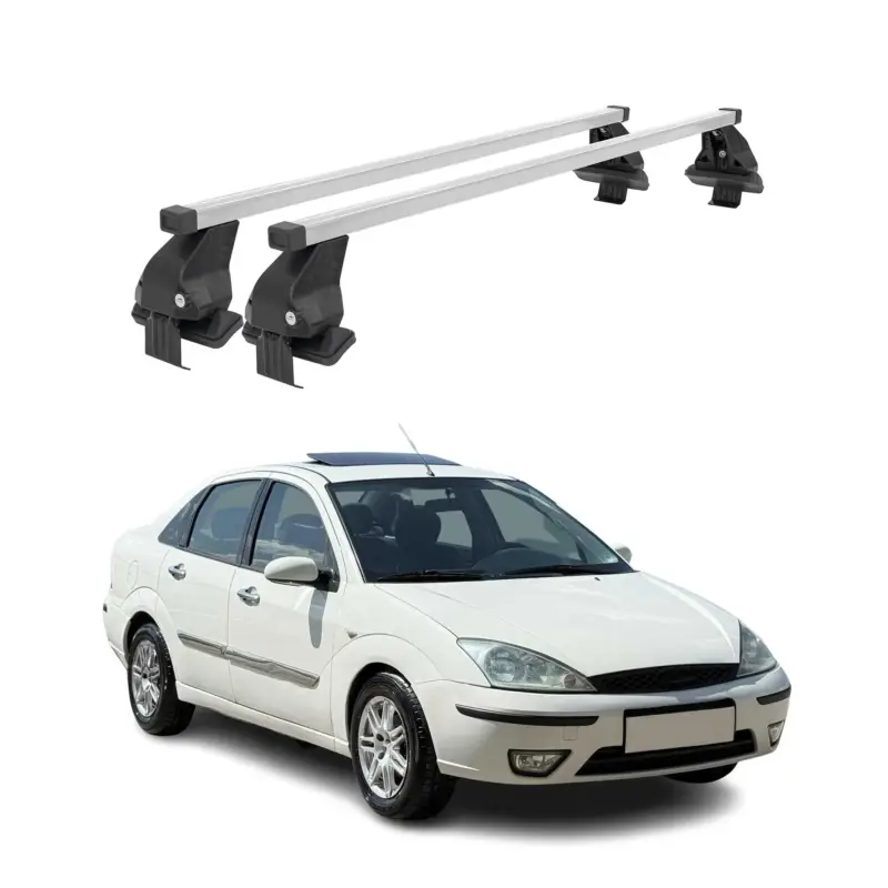 Versand Am Gleichen Tag Menabo Dachträger Grundtäger für Ford Focus 1998-2004 50kg Stahl Silber 2 tlg