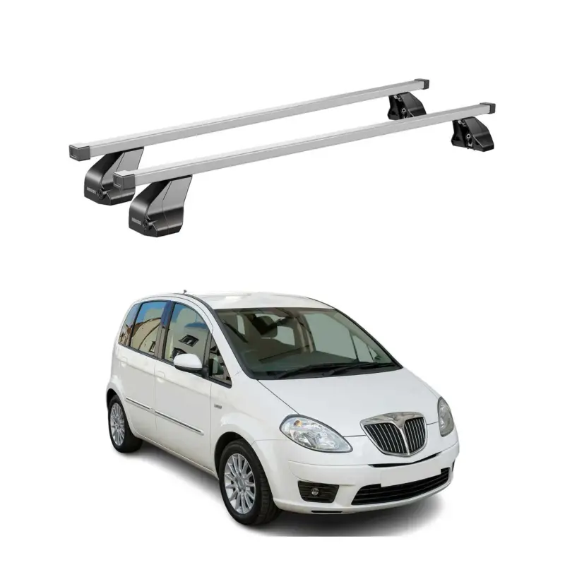 Menabo Dachträger Grundtäger für Lancia Musa 2007-2012 75kg Stahl Silber 2 tlg Neuheit