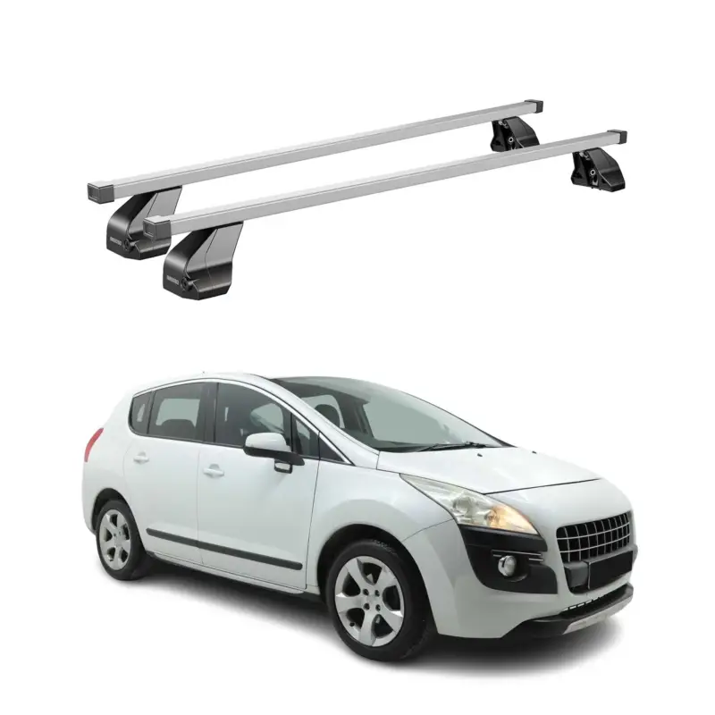 Wochenendangebot Menabo Dachträger Grundtäger für Peugeot 3008 2009-2016 75kg Stahl Silber 2 tlg