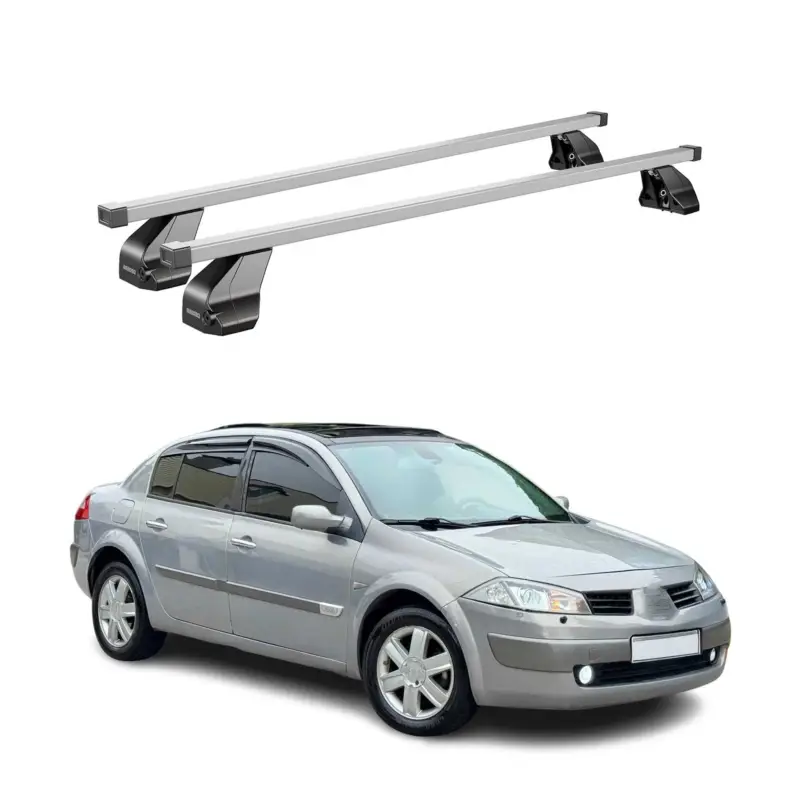 Menabo Dachträger Grundtäger für Renault Megane 2002-2009 75kg Stahl Silber 2x Günstig
