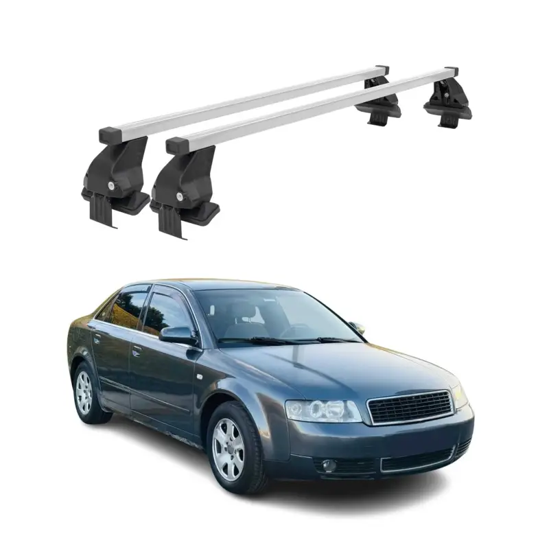 Menabo Dachträger Grundtäger für Audi A4 B6 B7 Limo 2001-2008 50kg Stahl Grau 2x Highlight