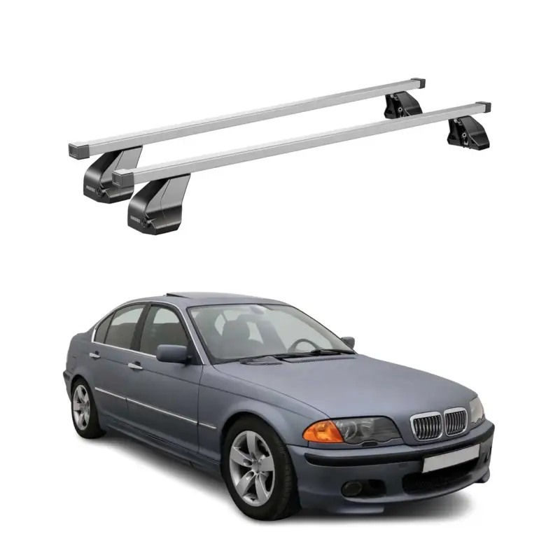 Menabo Dachträger Grundtäger für BMW 3er E46 Limo 1998-2007 75kg Stahl Silber 2x Neu Im Sortiment