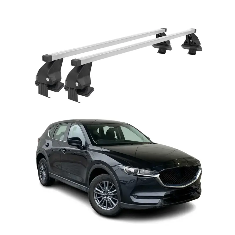 Menabo Dachträger Grundtäger für Mazda CX-5 2017-2025 50kg Stahl Silber 2 tlg Nur Für Kurze Zeit