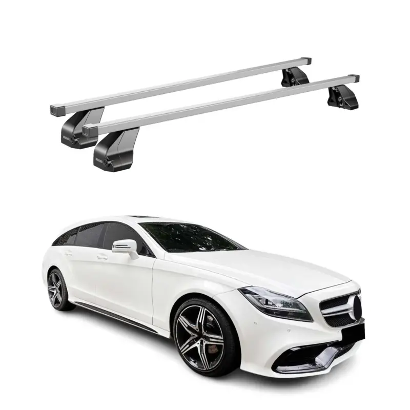 Menabo Dachträger Grundtäger für Mercedes CLS X218 2012-2017 75kg Stahl Grau 2x Direkt Vom Hersteller