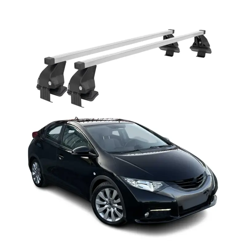 Menabo Dachträger für Honda Civic mk9 Schrägheck 2011-2017 50kg Stahl Silber 2x Preisknaller