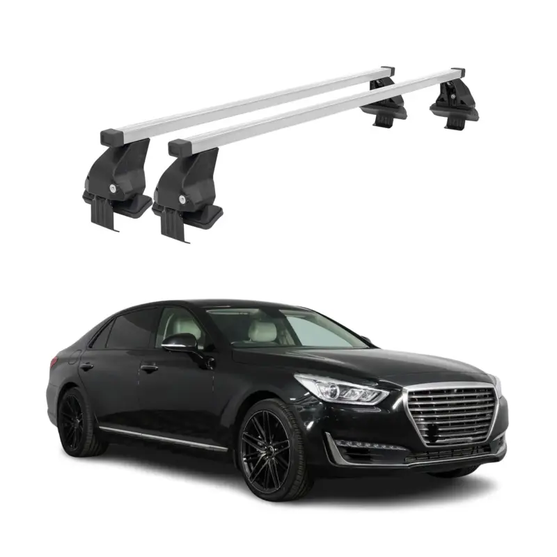 Menabo Dachträger Grundtäger für Genesis G90 2016-2019 50kg Stahl Silber 2 tlg Beliebt