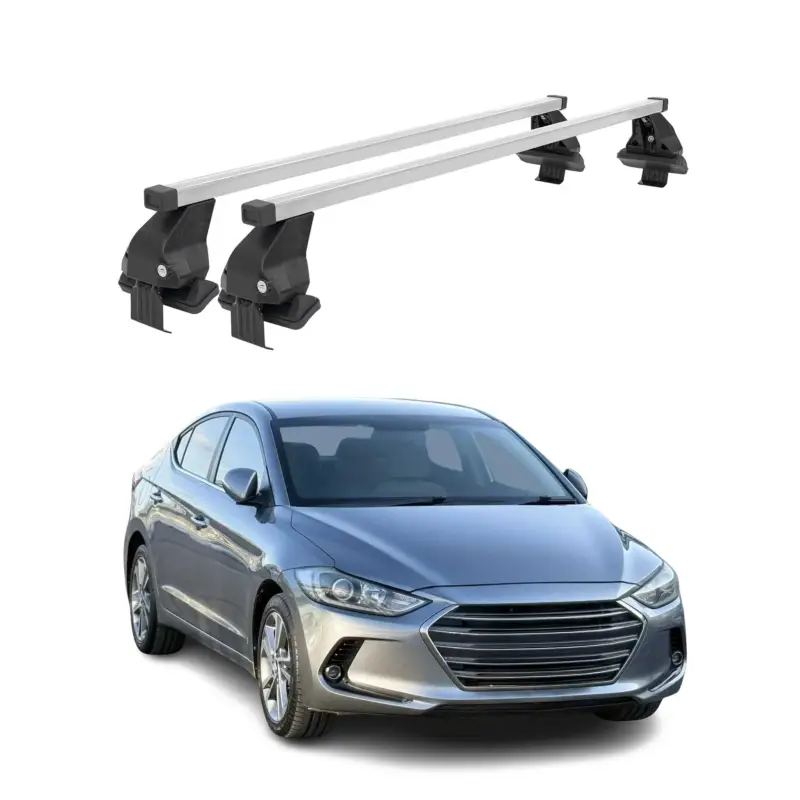 Menabo Dachträger Grundtäger für Hyundai Elantra mk6 2017-2020 50kg Stahl Silber Heißes Angebot