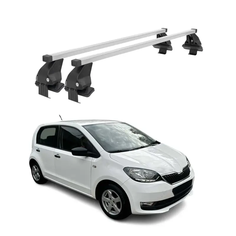 Jetzt Kaufen Menabo Dachträger Grundtäger für Skoda Citigo 2011-2019 5tür 50kg Stahl Grau 2x