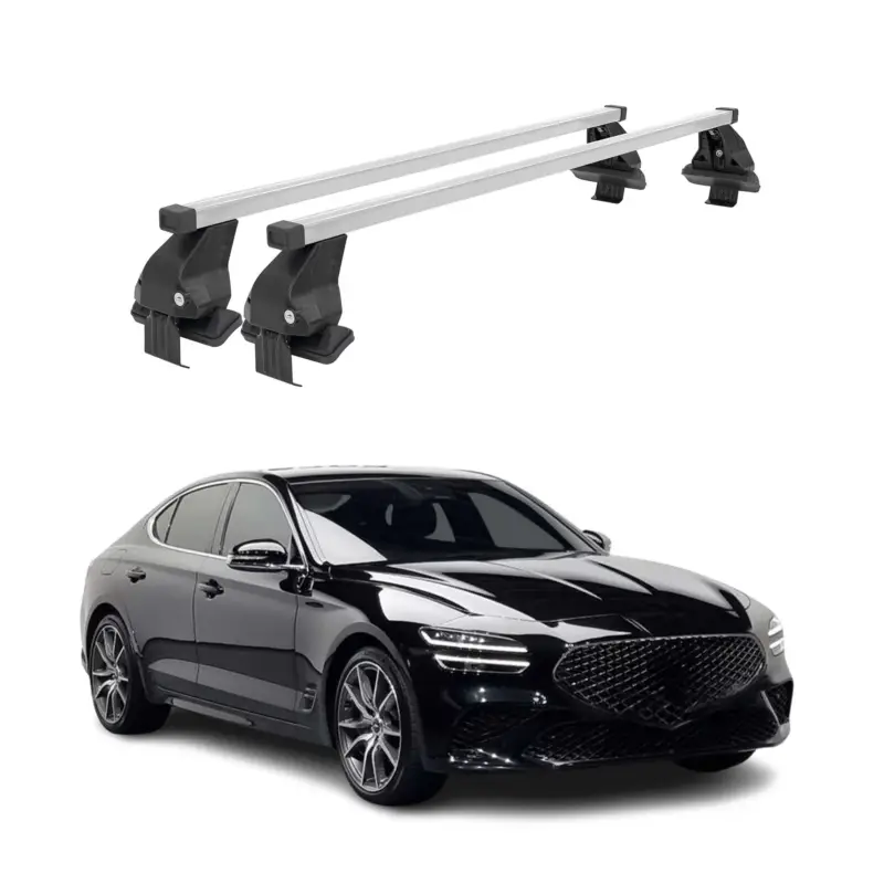 Sonderangebot Menabo Dachträger Grundtäger für Genesis G70 2018-2026 50kg Stahl Silber 2 tlg
