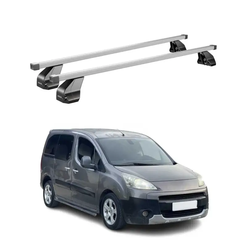 Menabo Dachträger Grundtäger für Peugeot Partner mk2 2008-2018 75kg Stahl Silber Sale