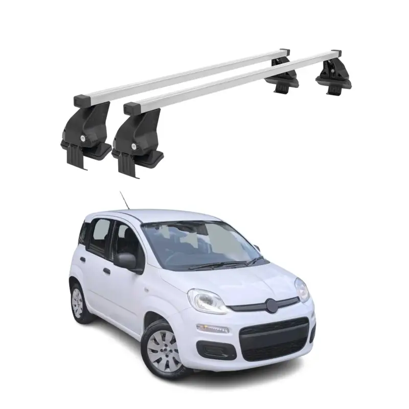 Solange Der Vorrat Reicht Menabo Dachträger Grundtäger für Fiat Panda 2012-2026 50kg Stahl Silber 2 tlg