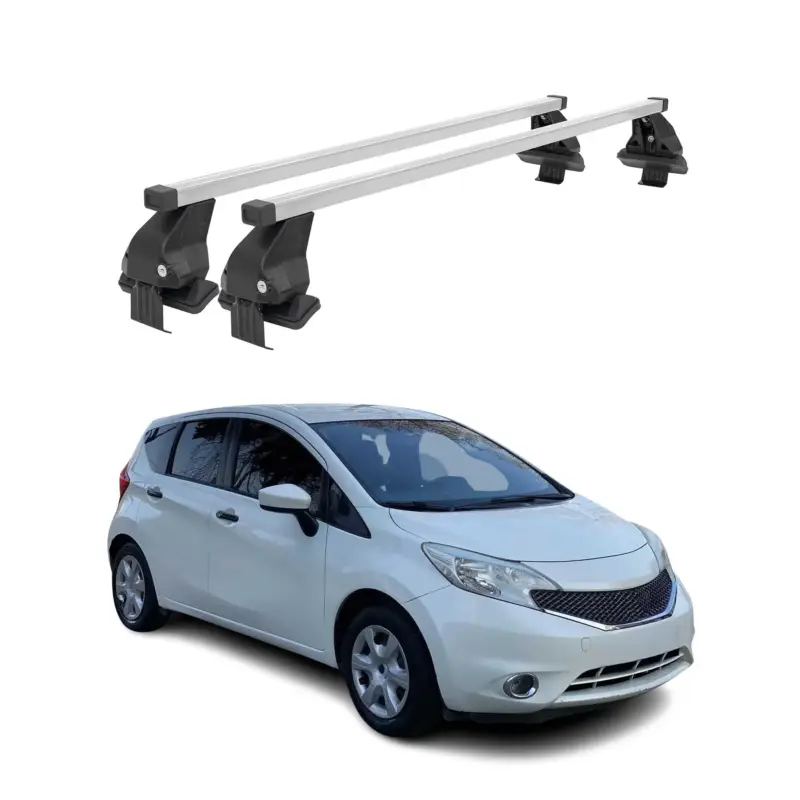 Neu Im Sortiment Menabo Dachträger Grundtäger für Nissan Note 2012-2017 50kg Stahl Silber 2 tlg