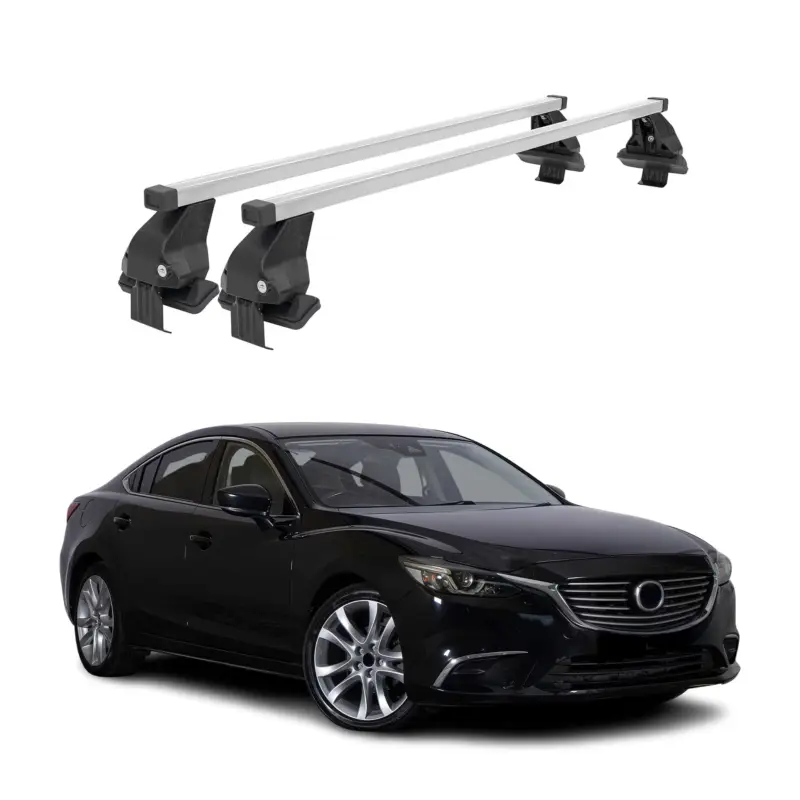 Menabo Dachträger Grundtäger für Mazda6 mk3 2012-2025 Stahl Silber 2 tlg Schneller Versand