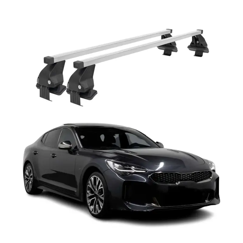 Geprüft Menabo Dachträger Grundtäger für Kia Stinger 2018-2023 50kg Stahl Silber 2 tlg