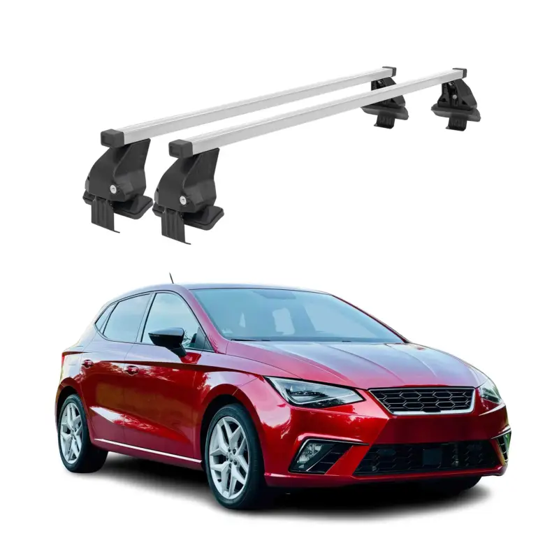 Top-Angebot Menabo Dachträger Grundtäger für Seat Ibiza mk5 2017-2026 50kg Stahl Silber 2x