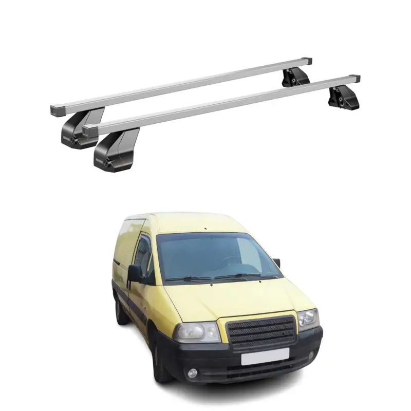 Menabo Dachträger Grundtäger für Citroen Jumpy 1995-2006 75kg Stahl Silber 2 tlg Geprüft