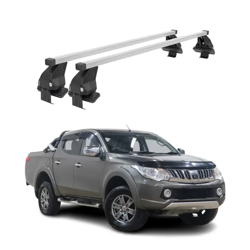 Geprüft Menabo Dachträger Grundtäger für Mitsubishi L200 2015-2023 50kg Stahl Silber 2x